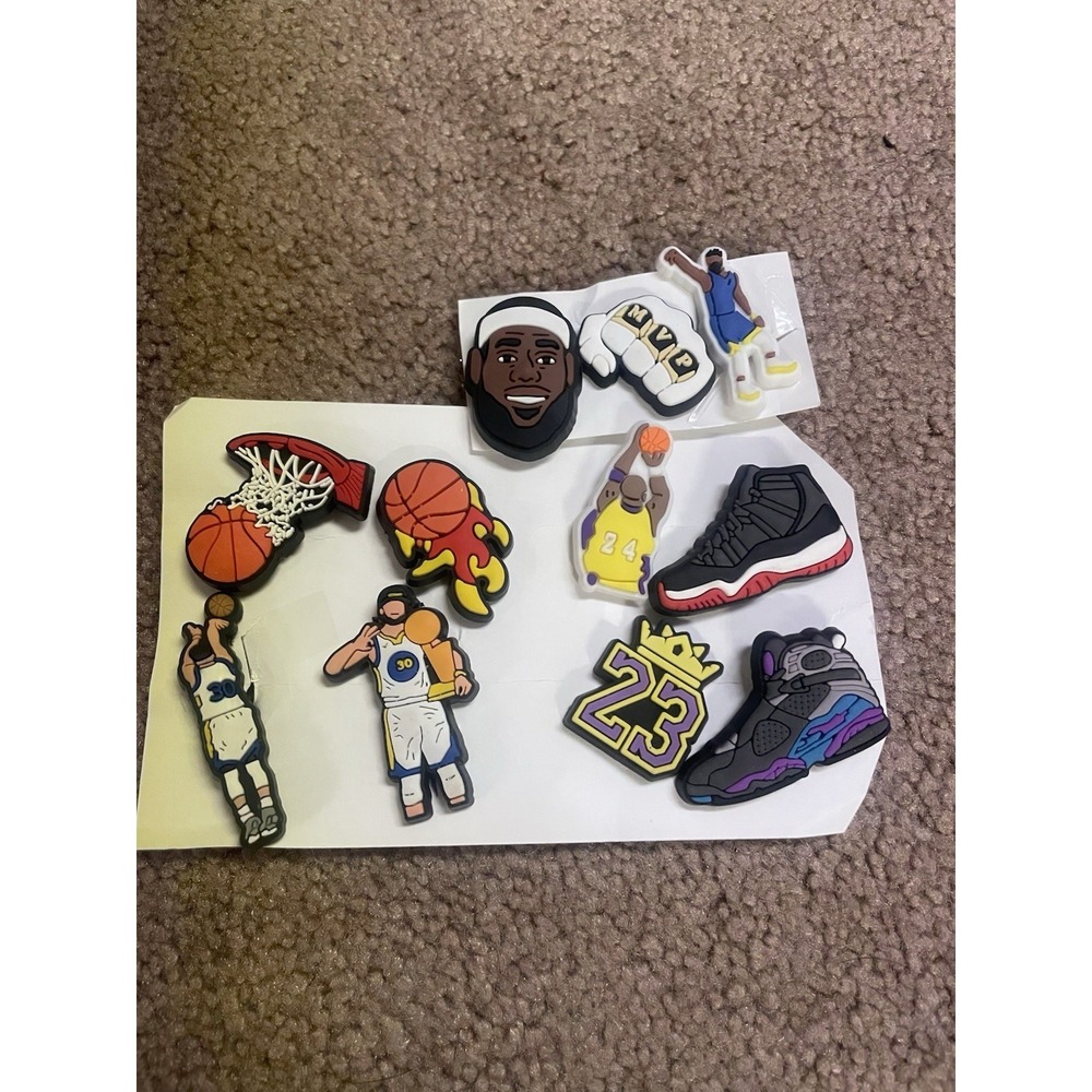 11 Crocs Charms Style NBA Basketball Team LeBron James Curry Lakers‎ Sneakers